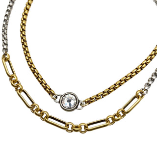 TVB&CO Designs Two tone mixed metal chain necklace  - Rise and Redemption