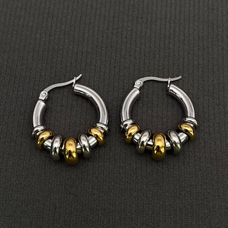 Two Tone 18K Gold Plated S.Steel Ring Hoop Earrings - Rise and Redemption
