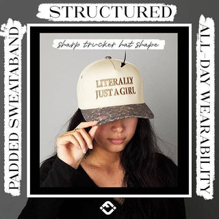 Two Tone Cap - Literally Just a Girl - Camo/Beige - Rise and Redemption