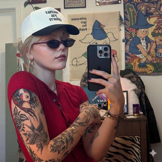 Two Tone Cap - Tattoos Are Trashy - Black/Beige - Rise and Redemption