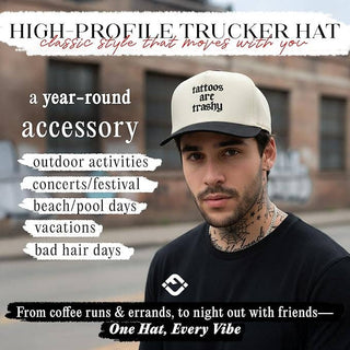 Two Tone Cap - Tattoos Are Trashy - Black/Beige - Rise and Redemption