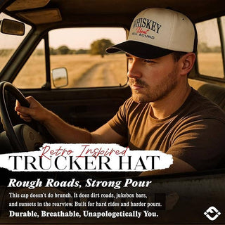 Two Tone Cap - Whiskey Bent Hell Bound - Black/Beige - Rise and Redemption