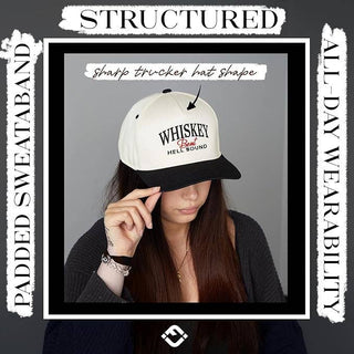 Two Tone Cap - Whiskey Bent Hell Bound - Black/Beige - Rise and Redemption