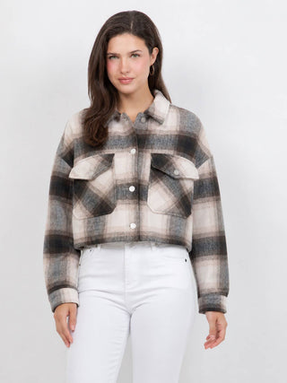 Tyler Cropped Plaid Shirt Jacket - Rise and Redemption