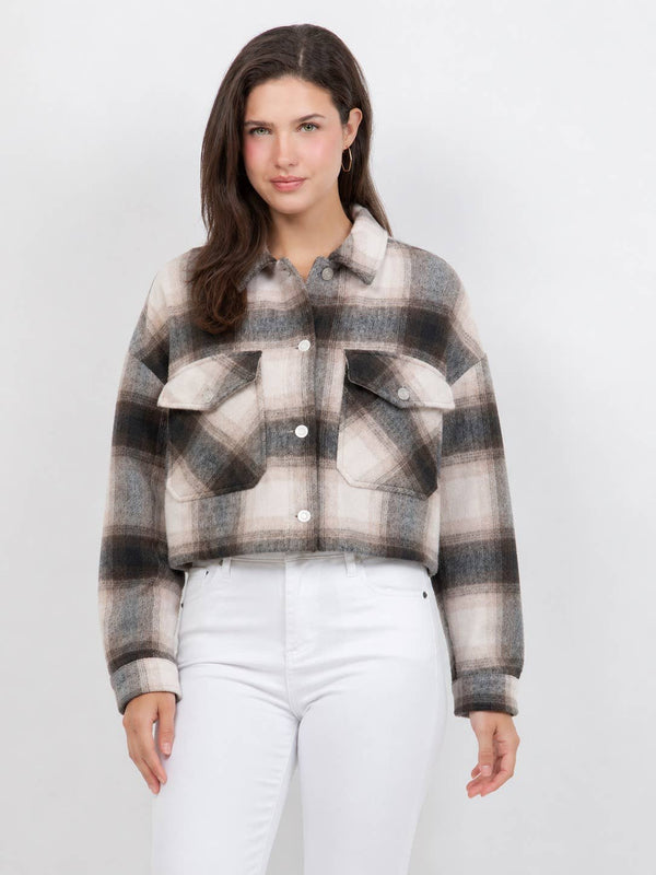 Tyler Cropped Plaid Shirt Jacket - Rise and Redemption