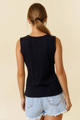 V - NECK SLEEVELESS TOP W/ FRONT METAL ZIPPER - Rise and Redemption