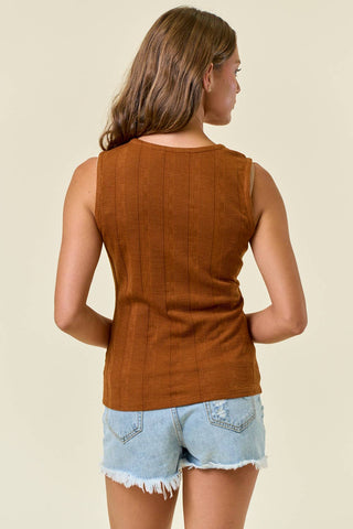 V - NECK SLEEVELESS TOP W/ FRONT METAL ZIPPER - Rise and Redemption