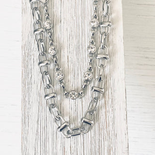 VB&CO Designs Equestrian linked chain layering crystal necklaces  - Rise and Redemption