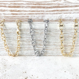 VB&CO Designs Equestrian linked chain layering crystal necklaces  - Rise and Redemption