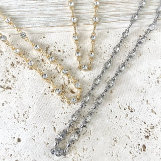 VB&CO Designs Equestrian linked chain layering crystal necklaces  - Rise and Redemption