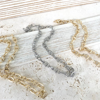 VB&CO Designs Equestrian linked chain layering crystal necklaces  - Rise and Redemption