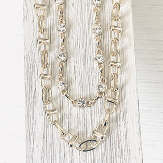 VB&CO Designs Equestrian linked chain layering crystal necklaces  - Rise and Redemption