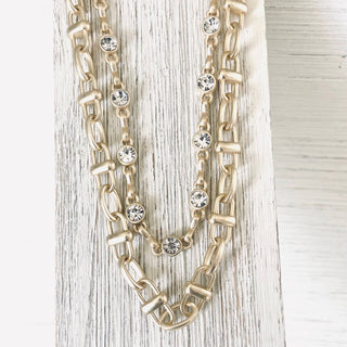 VB&CO Designs Equestrian linked chain layering crystal necklaces  - Rise and Redemption