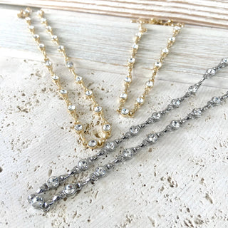VB&CO Designs Equestrian linked chain layering crystal necklaces  - Rise and Redemption