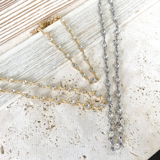 VB&CO Designs Equestrian linked chain layering crystal necklaces  - Rise and Redemption