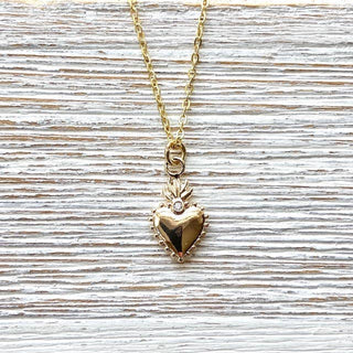 VB&CO Designs Gold Flaming Heart necklace - Rise and Redemption