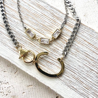 VB&CO Designs Layering necklaces crystal rectangle stainless steel jewelry - Rise and Redemption