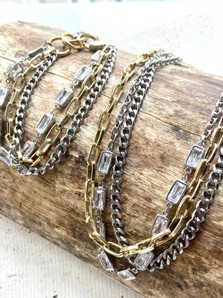 VB&CO Designs Mixed metal non tarnishing necklace edgy glam jewelry - Rise and Redemption