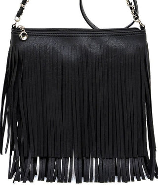 Vegan Leather Fringe Crossbody - Rise and Redemption