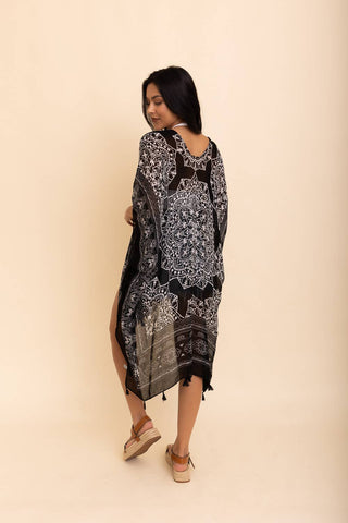 Versatile Kimono Cardigan with Tassels - Rise and Redemption