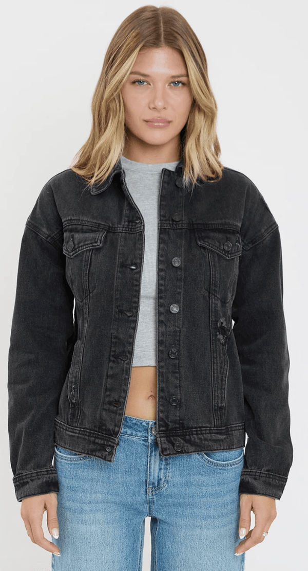 Vintage Black Denim Jacket - Rise and Redemption