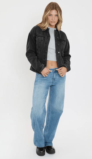 Vintage Black Denim Jacket - Rise and Redemption