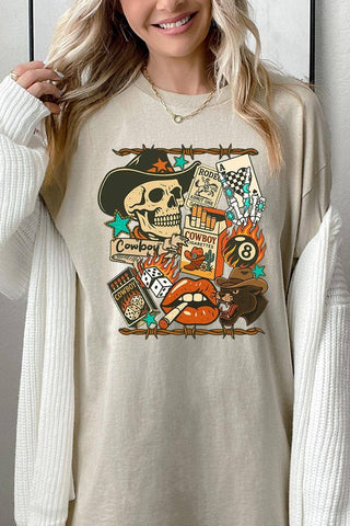 Vintage Western Collage Graphic Heavy Cotton Tee - Rise and Redemption