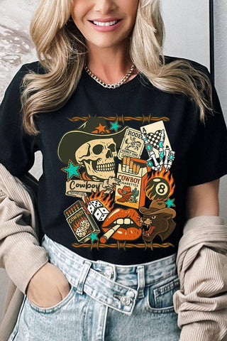 Vintage Western Collage Graphic Tee - Rise and Redemption