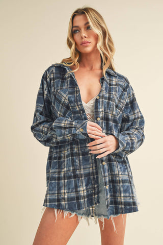 Vixxon Vintage Washed Flannel Button Up - Rise and Redemption