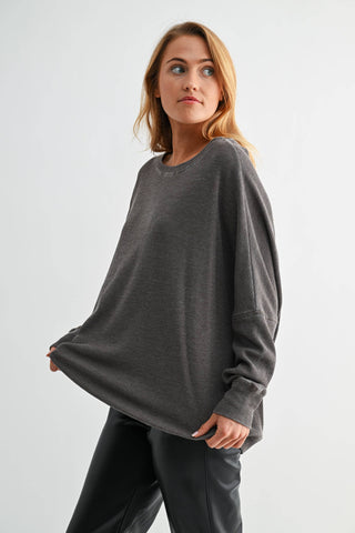 Waffle Ribbed Roundneck Pullover - Rise and Redemption