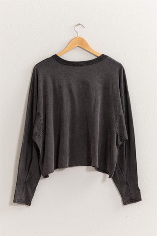 Washed Black Crop Knit - Rise and Redemption