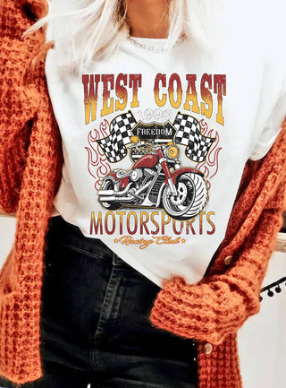 West Coast Moto Raw Hem long Crop Hand Cut Tee - Rise and Redemption