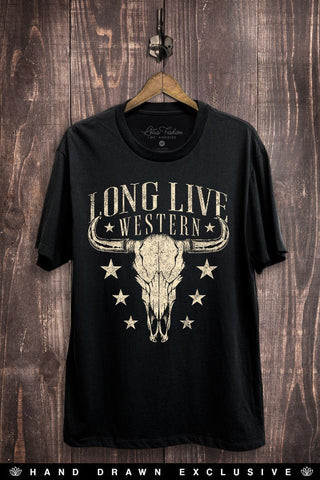 Western Bull Skull Graphic Tee - Rise and Redemption