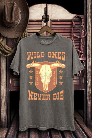 Wild ones Never Die mineral Tee - Rise and Redemption