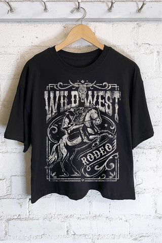 WILD WEST RODEO GRAPHIC LONG CROP TOP - Rise and Redemption