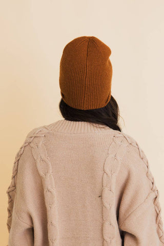 Winter Front Fold Detail Ribbed Knit Beanie - Rise and Redemption