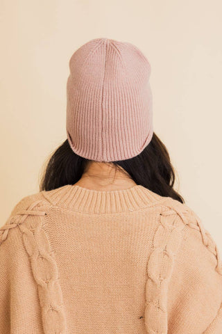 Winter Front Fold Detail Ribbed Knit Beanie - Rise and Redemption