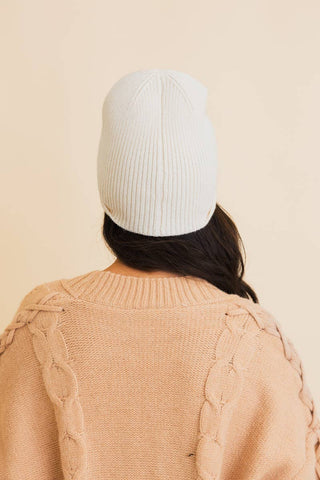 Winter Front Fold Detail Ribbed Knit Beanie - Rise and Redemption