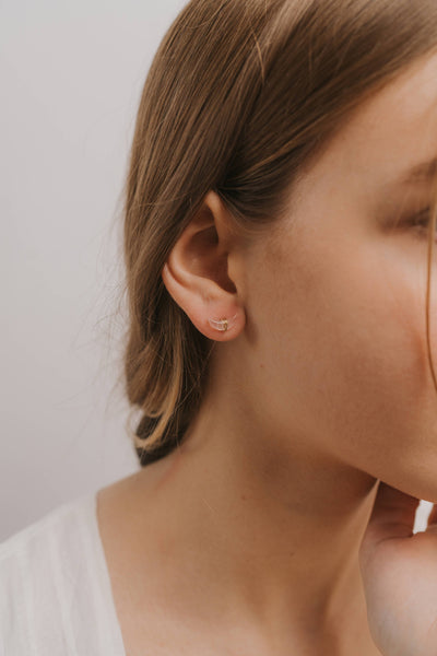 Wire Wrapped Moon - Clear Quartz - Earrings - Rise and Redemption