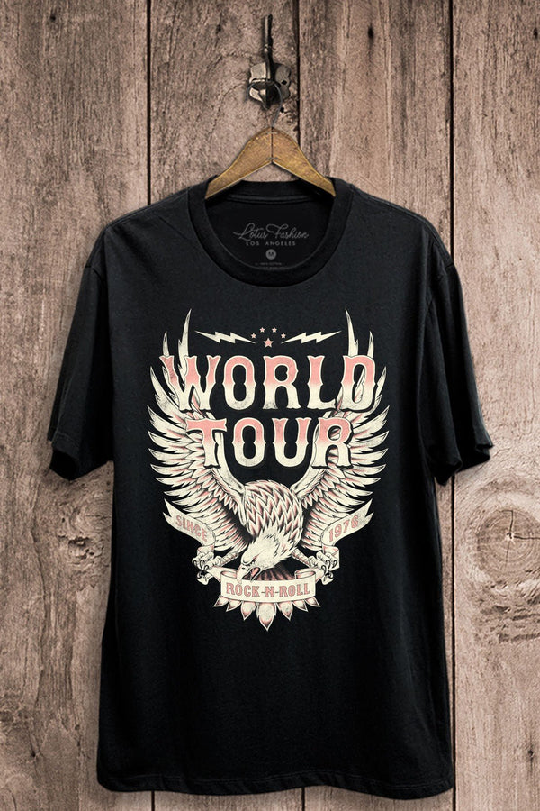 World Tour Eagle Jersey black tee - Rise and Redemption
