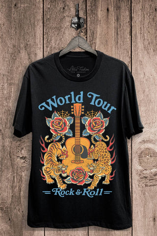 World Tour Tiger Rock & Roll Tattoo Graphic Top - Rise and Redemption