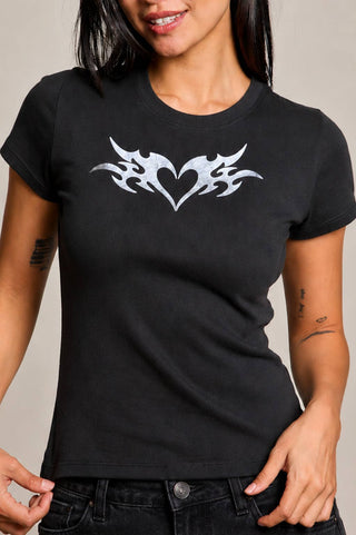 Y2K Tribal Heart Tee - Rise and Redemption