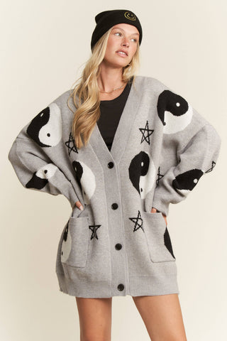 YIN YANG STAR KNIT CARDIGAN - Rise and Redemption