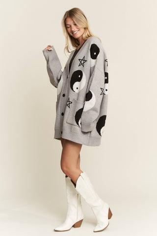 YIN YANG STAR KNIT CARDIGAN - Rise and Redemption