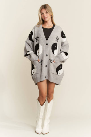 YIN YANG STAR KNIT CARDIGAN - Rise and Redemption