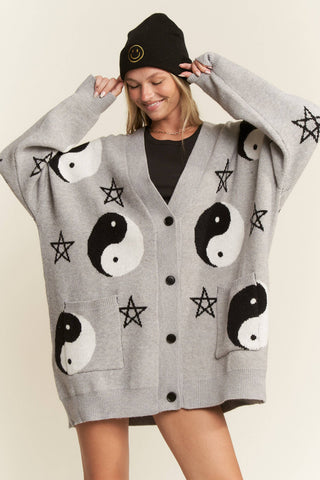 YIN YANG STAR KNIT CARDIGAN - Rise and Redemption