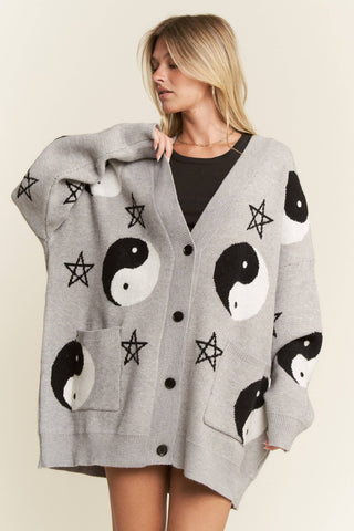 YIN YANG STAR KNIT CARDIGAN - Rise and Redemption