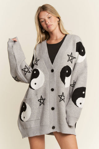 YIN YANG STAR KNIT CARDIGAN - Rise and Redemption
