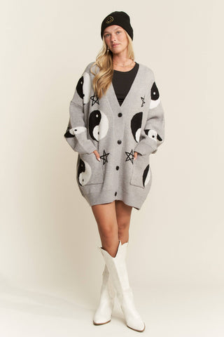 YIN YANG STAR KNIT CARDIGAN - Rise and Redemption