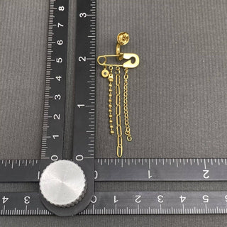 Zircon Chain Tassel 18K Gold Plated Stainless Steel Earrings - Rise and Redemption